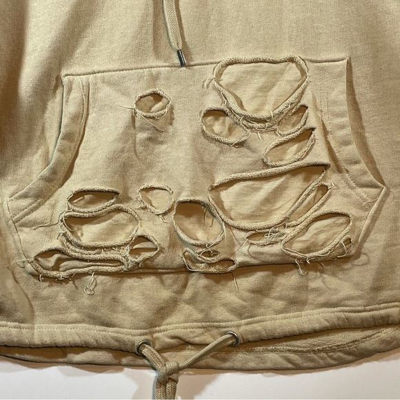 REBEL MINDS Distressed DESTROYED Cut PULLOVER SWEATSHIRT SZ XL - Picture 4 of 9